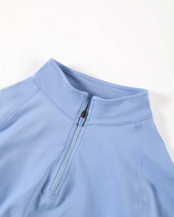 AUROLA Influence Women's Quarter Zip Workout Top Long Sleeve Jacket | Half Zip, Mock Neck, Thumb Holes, Slim Fit, Soft Stretch, Lightweight, Gym Training Top, Breathable Comfort, Activewear
