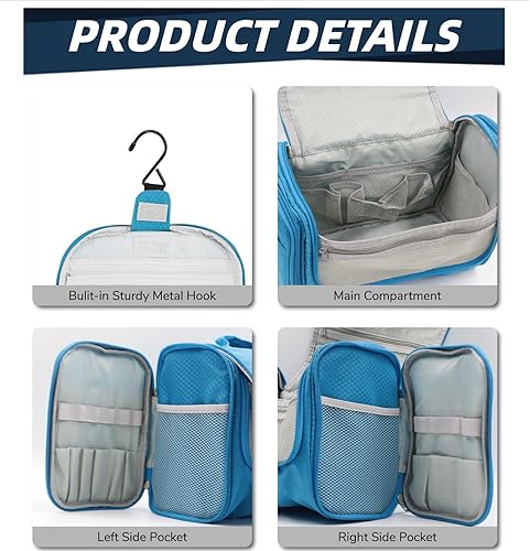 Miniatura 4 de Bolso de aseo personal para colgar, de gran capacidad para hombres y mujeres, portátil, impermeable, bolsa de ducha de baño, ligera, bolsa de