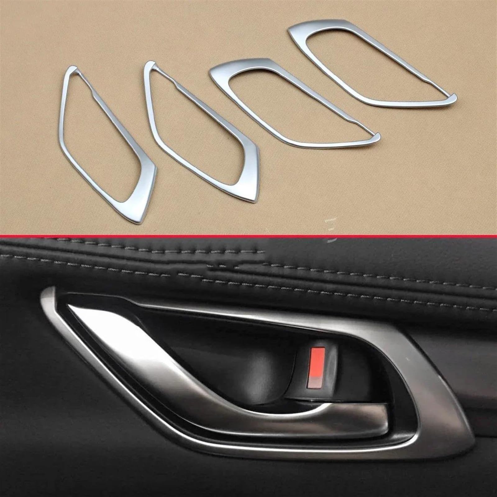 NOHEEU Inner Door Handle 4pcs Car Interior Accessories Styling Door Handle Cover Trim for Mazda CX-5 KF 2017-2024