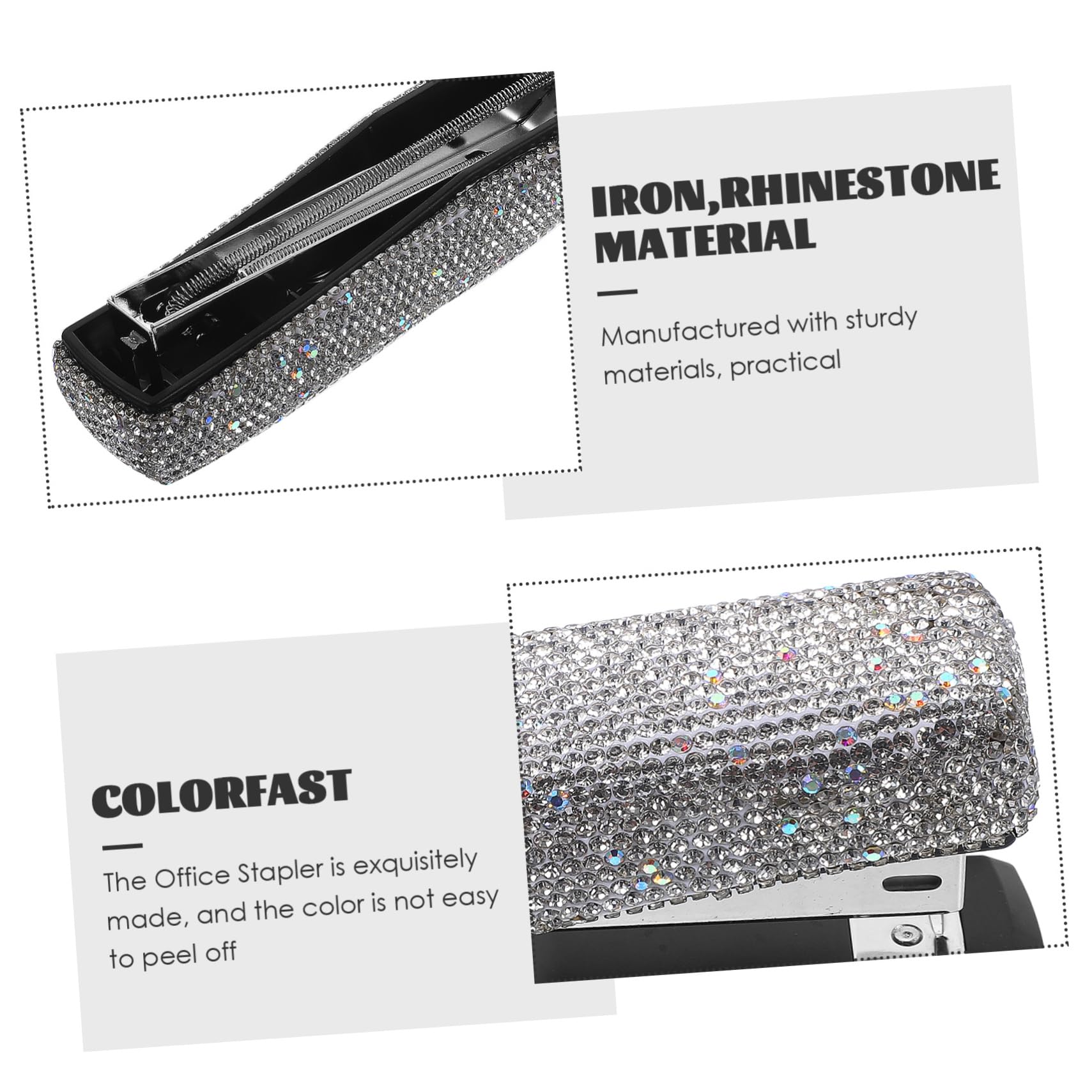 Artibetter 4 Sätze Diamond Heftler Produkt Hefter Schreibtisch Bürowefter Heftklammern Standard Ergonomisch Desktop Buchheime Strasssteine
