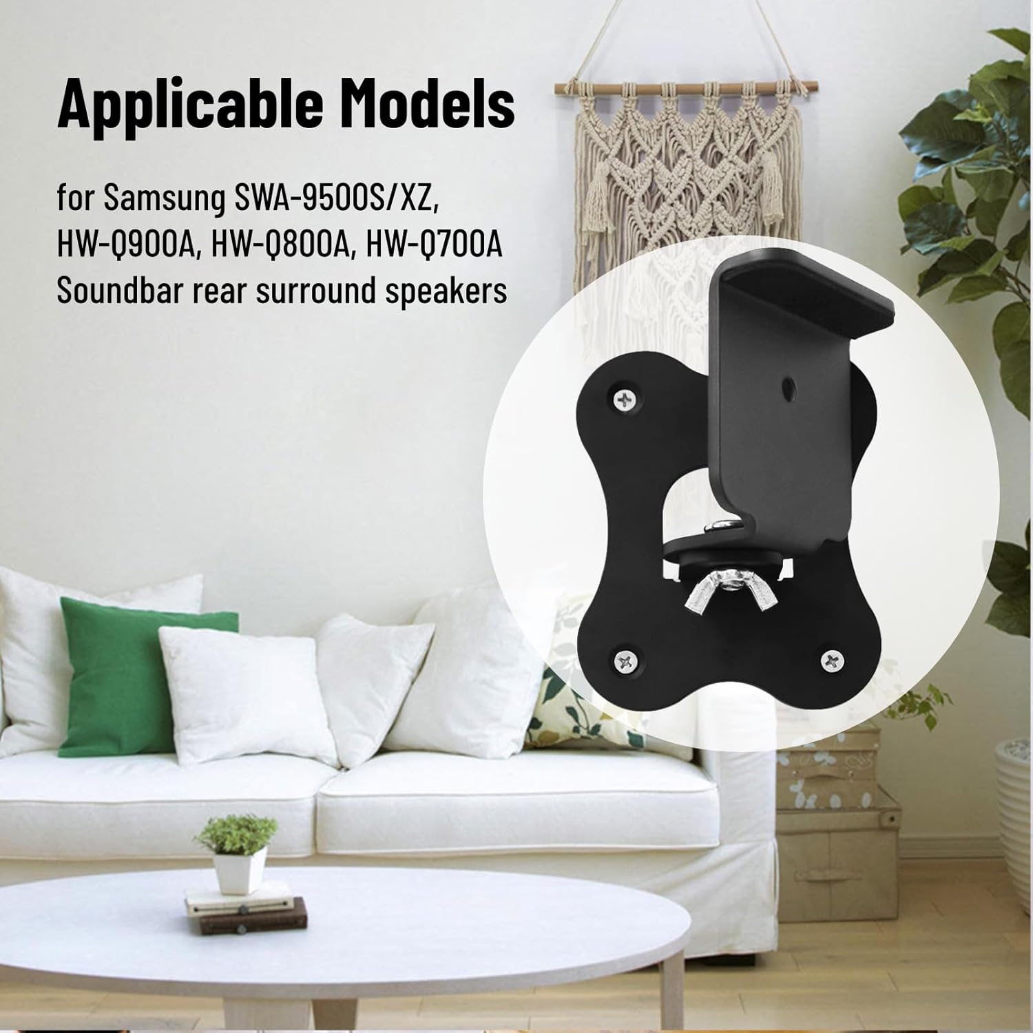 Diyeeni Speaker Wall Mounts for HW-Q900A, HW-Q800A, HW-Q700A Soundbar Rear Surround Speaker, Compatible with SWA-9500S/XZ Rear Surround Speaker, Metal Made Speaker Wall