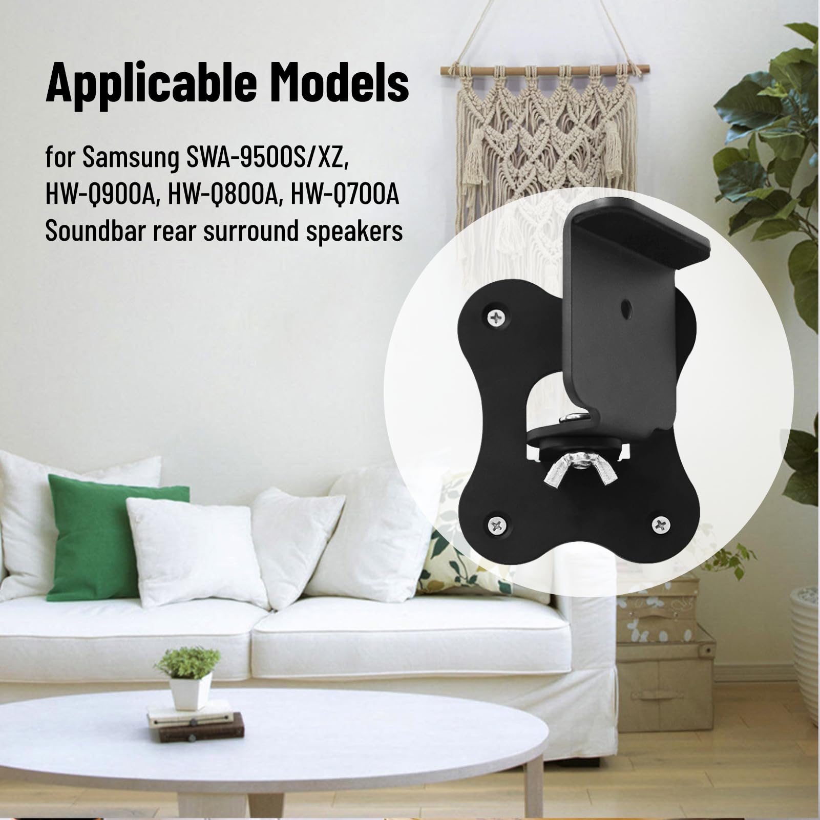 Diyeeni Speaker Wall Mounts for HW-Q900A, HW-Q800A, HW-Q700A Soundbar Rear Surround Speaker, Compatible with SWA-9500S/XZ Rear Surround Speaker, Metal Made Speaker Wall