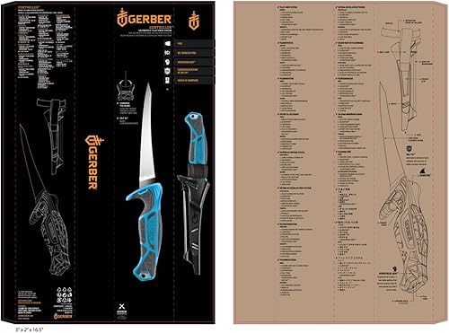Miniatura 5 de Gerber Gear Controlador - Cuchillo de filete de pesca de agua salada para equipo de pesca, cian, 6 pulgadas