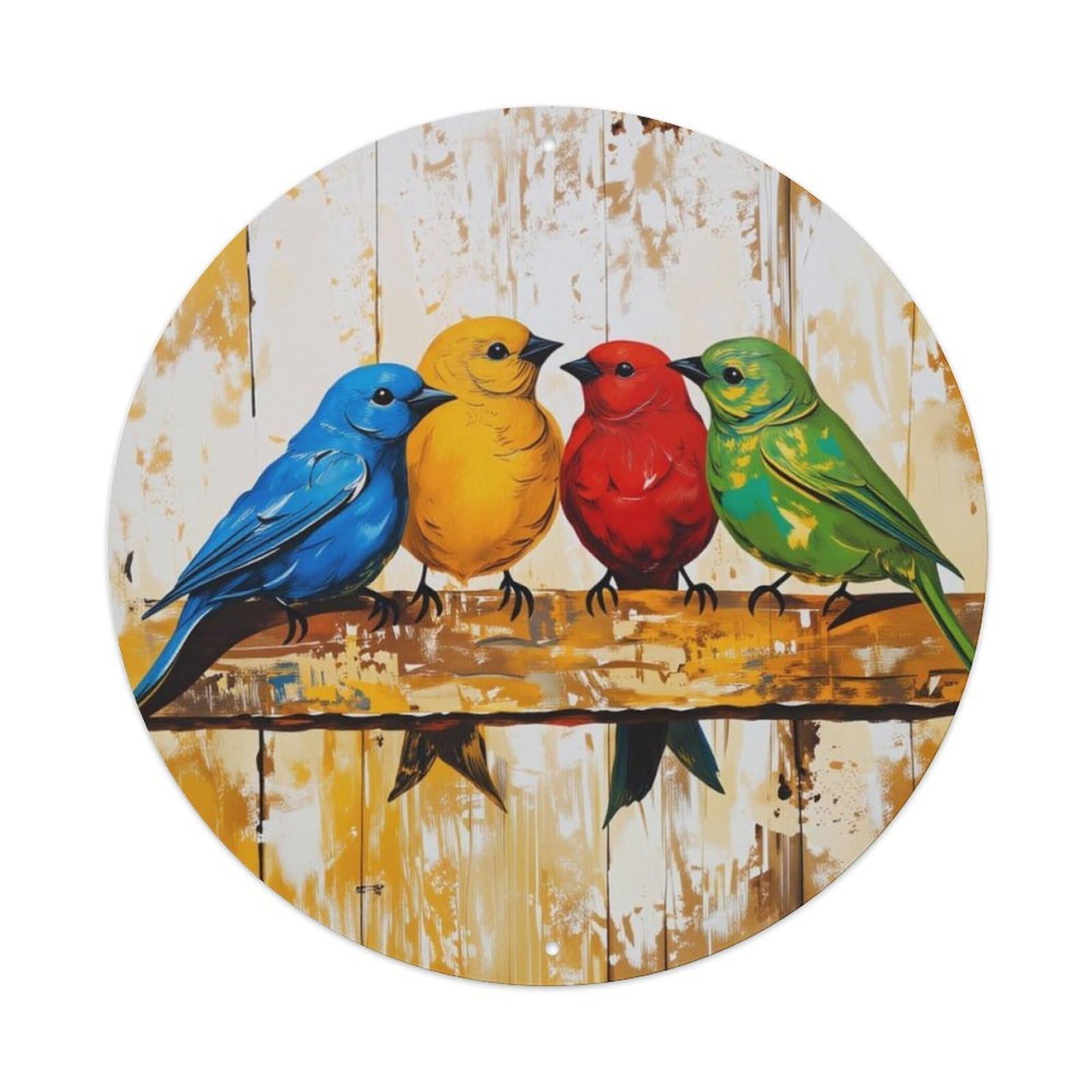 Ldfuieksufg Style Vintage Colorful Birds Sign Vintage Aluminium Metal Sign, Retro Wall Decor For Home, Bar, Garage & Farmhouse 20X20cm