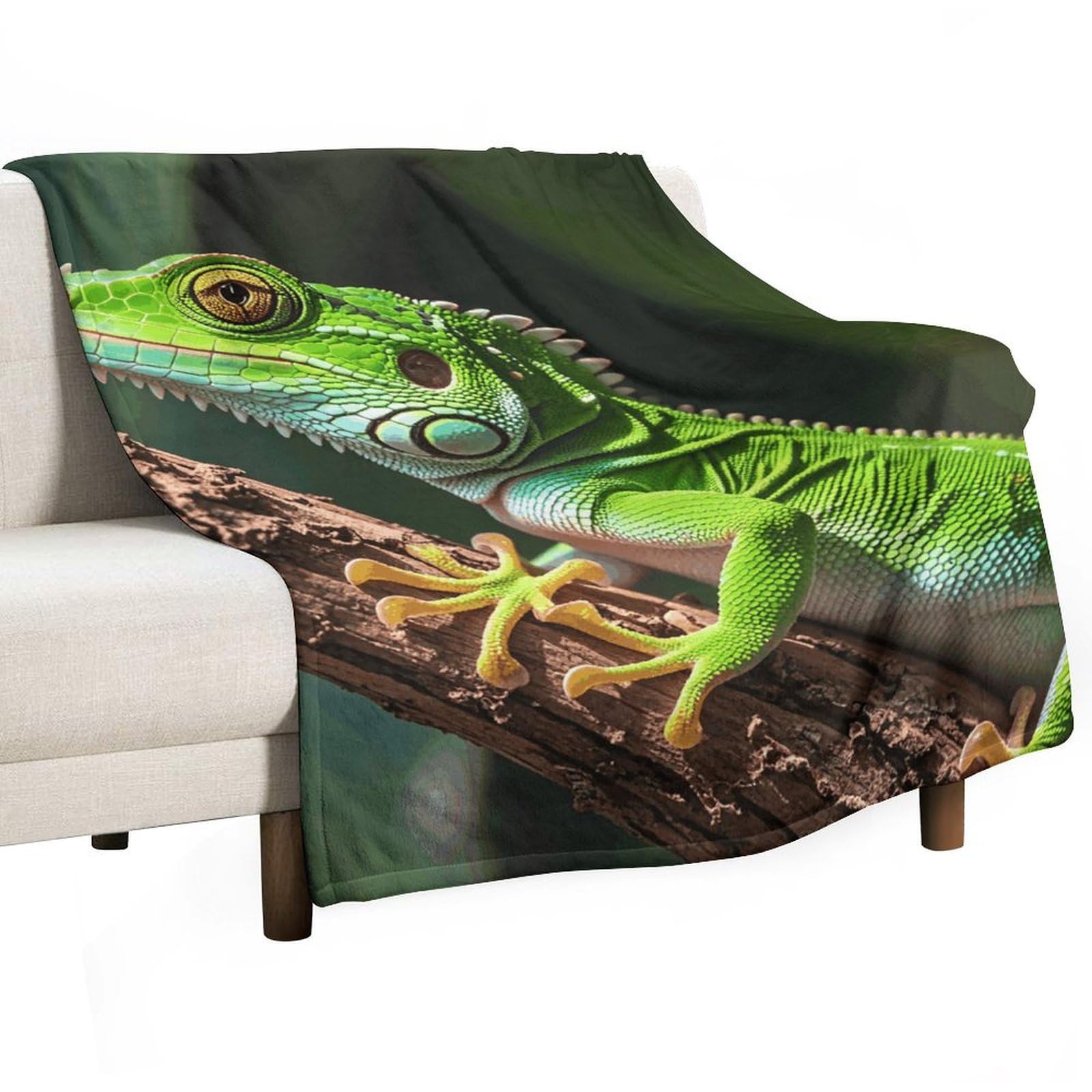 Couverture en flanelle douce imprimé gecko plaid canapé léger voyage