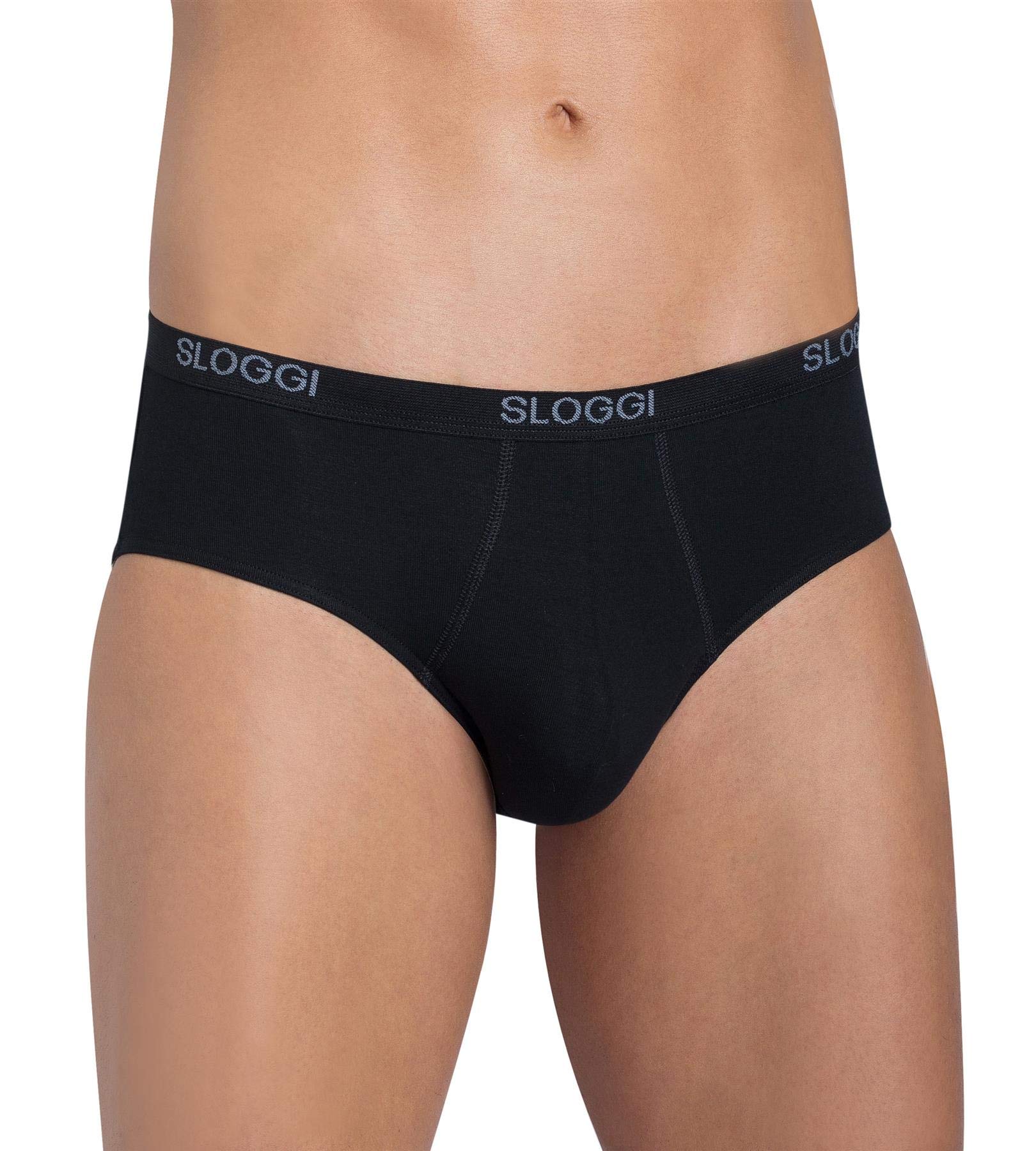 Sloggi Men Basic Short Plain Boxer Briefs 2P, Black, Medium (Manufacturer Size: 34)