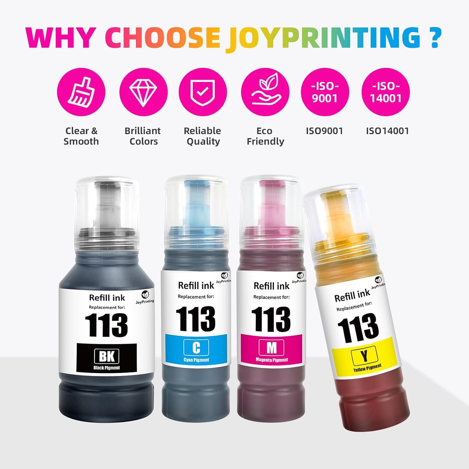 113 Encre compatible avec Epson 113 Cartouches d'encre compatibles avec Ecotank ET-5150 ET-5170 ET-5800 ET-5185 ET-5805 ET-5850 ET-5855 ET-5880 ET-5885 ET-16150 ET-1666. 50 ET-16655