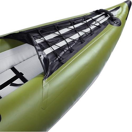 Miniatura 6 de Elkton Outdoors Steelhead - Kayak de pesca inflable - Kayak inflable de pescador incluye remo asiento puntos de montaje duros almacenamiento Única,