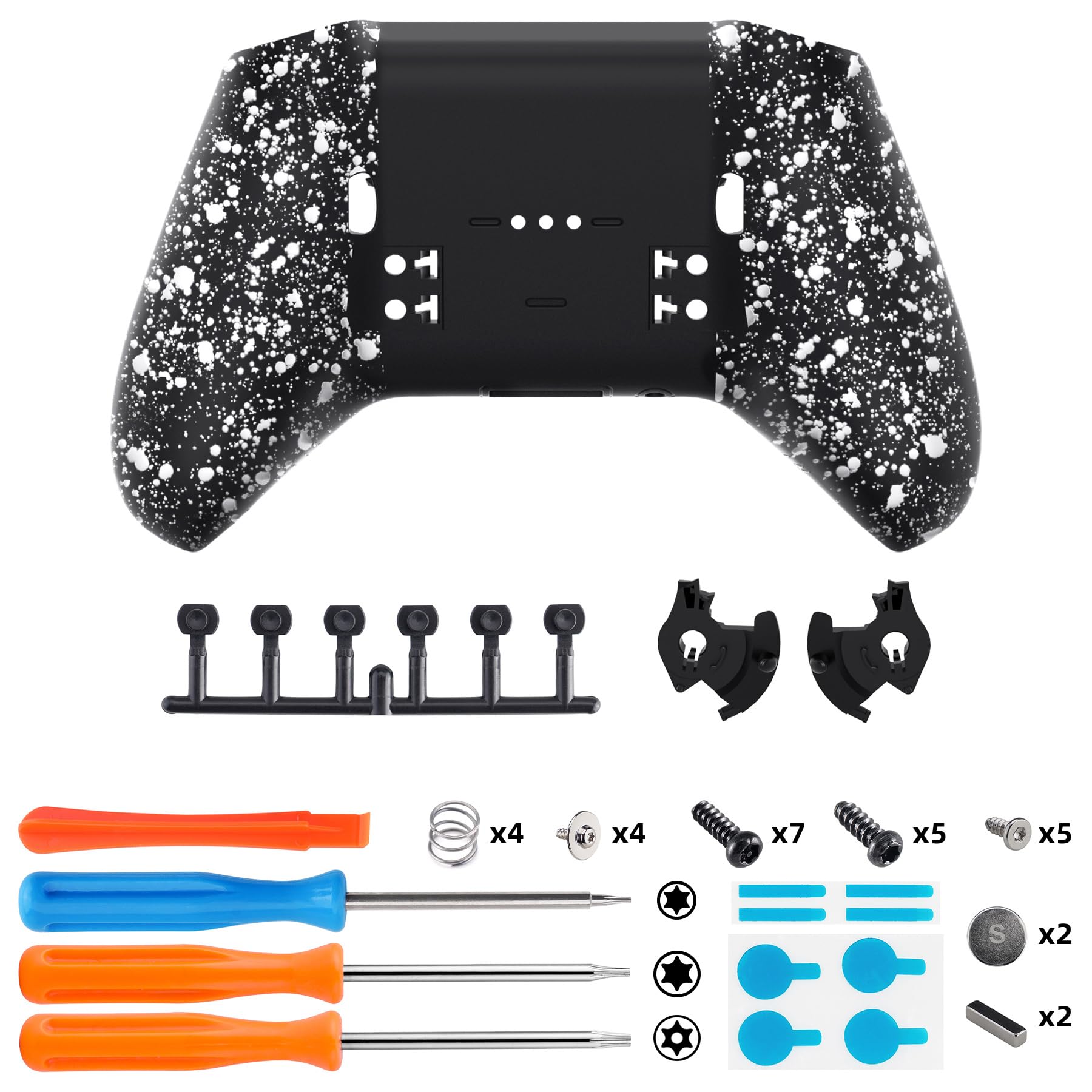 eXtremeRate Cover Posteriore Ricambio per Xbox Elite Series 2 Controller,Custodia Copertura Scocca Trigger Stop per Xbox Elite Series 2 Core Wireless Controller Model 1797-Bianco Antiscivolo