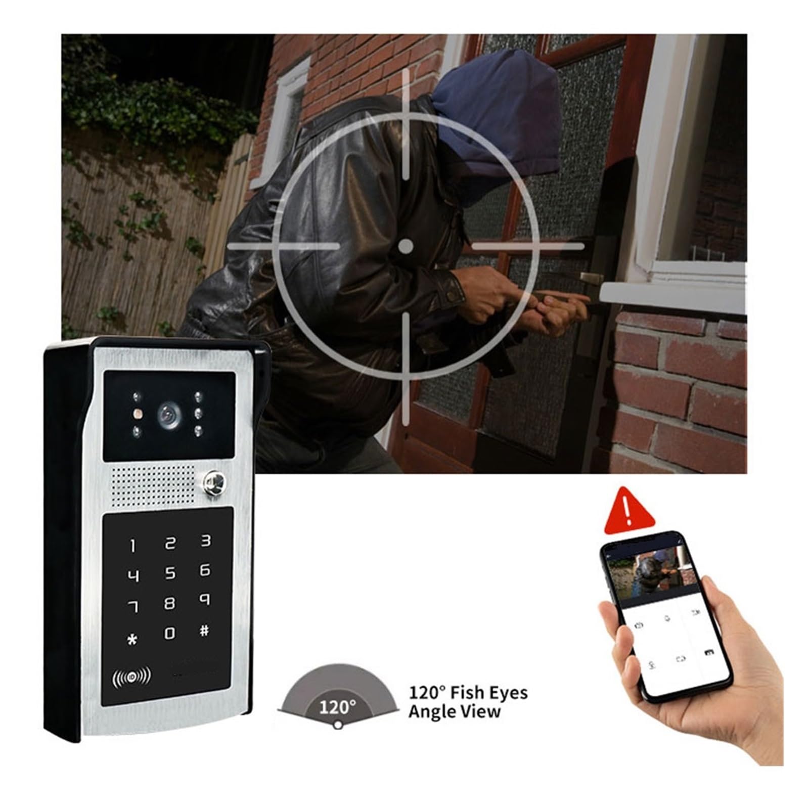 7 Cal Inteligentny Wideodomofon IP Domofon Karta RFID 1080P Monitor Przewodowy Wifi Zewnętrzna Kamera Hasło Klawiatura Do Willi WyraźNy Wyświetlacz Ochrona Każdą Pogodę