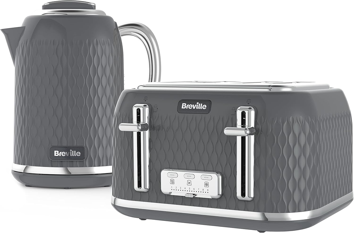 Breville Curve Kettle & Toaster Set with 4 Slice Toaster & Electric