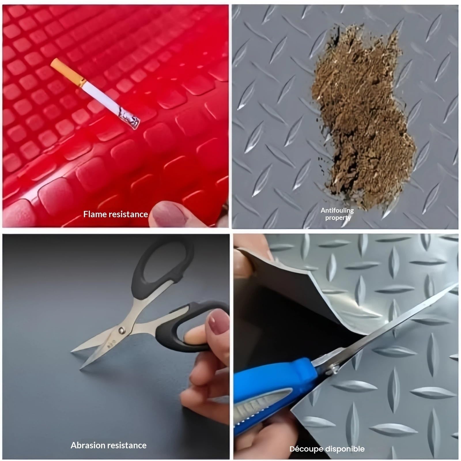 Revêtement De Sol Pour Garage En Rouleau PVC 1.5 Mm Dalle Vinyle Antidérapante Et Imperméable Tapis De Sol Résistant Pour Garage Atelier Couloirs D’Usine Et Cuisine Professionnelle(Green,1.3x1m)