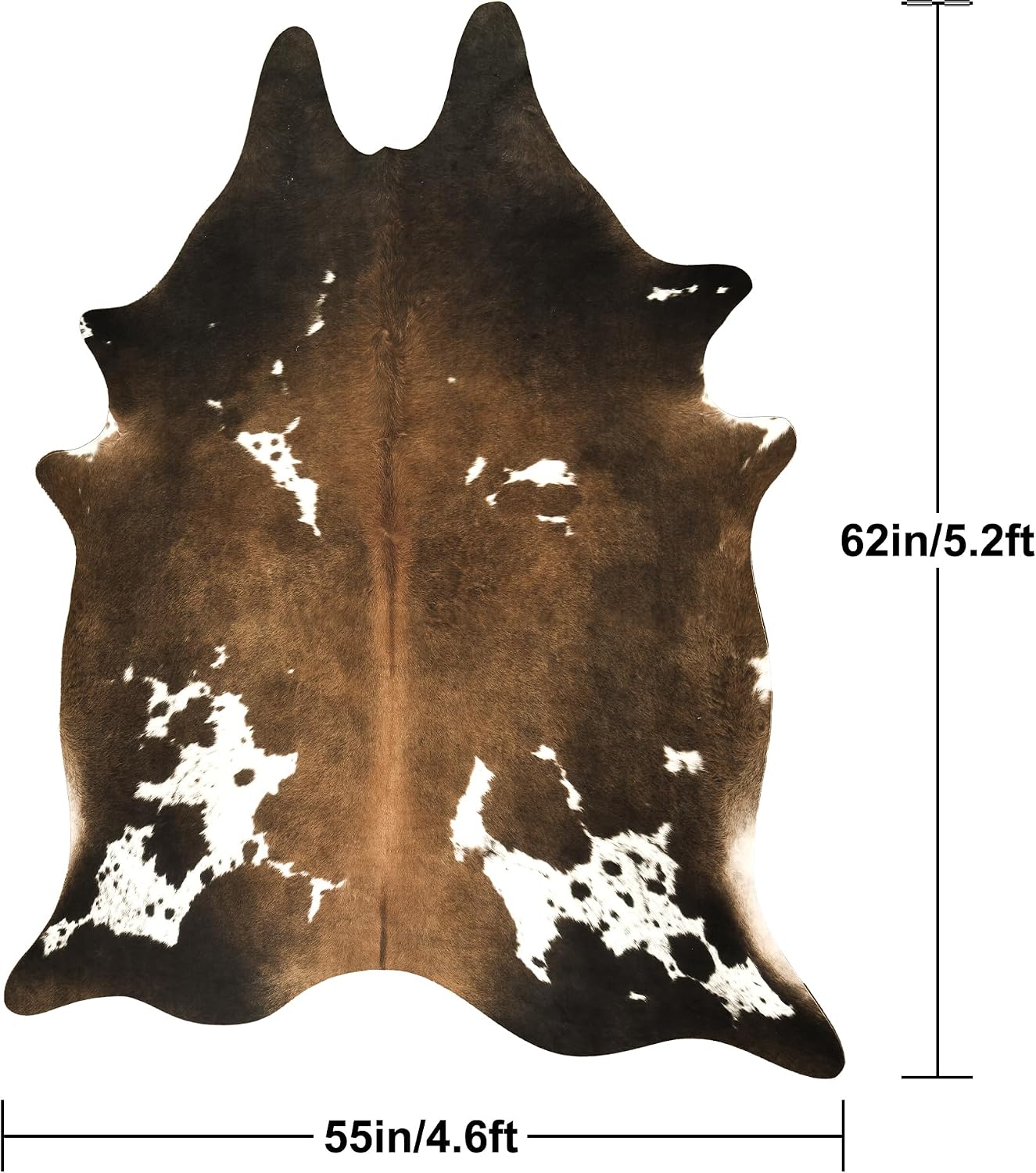 Cowhide Rug 4.7 x 5.2 Feet, Cow Hide Durable No-Slip Backing image 2