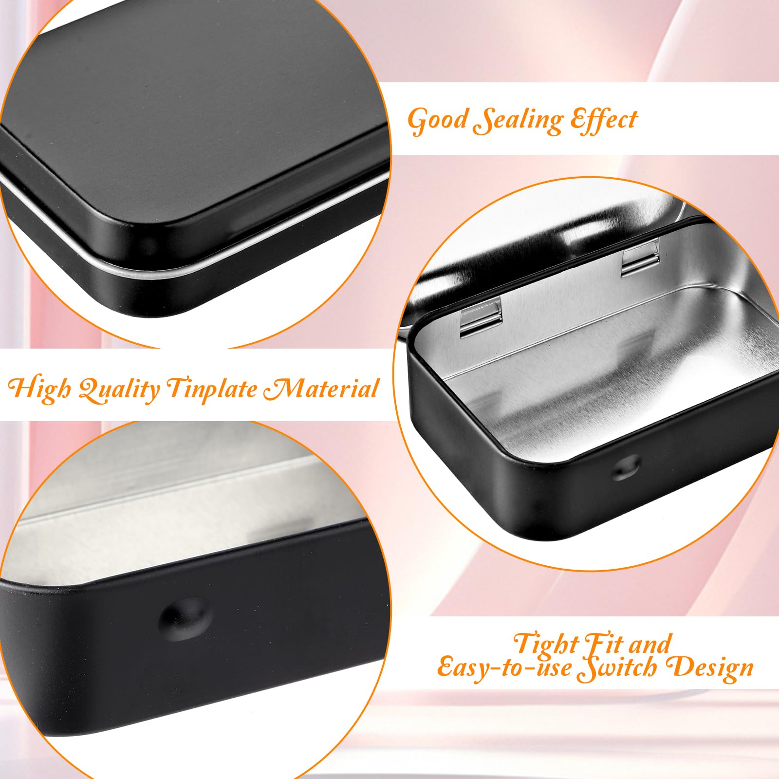 TIESOME Lot De 3 Mini Boîtes Rectangulaires En Métal Avec