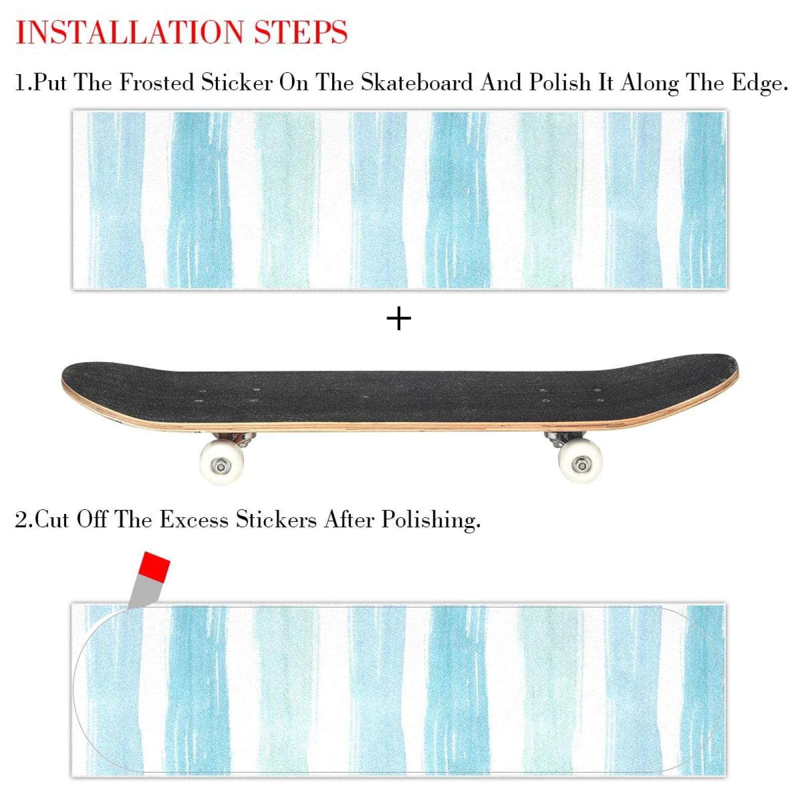 Watercolor Line Texture Skateboard-Griptape, Schleifpapier, Longboard, Aufkleber, Scooter, Deck, Sandpapier, 2 Stück