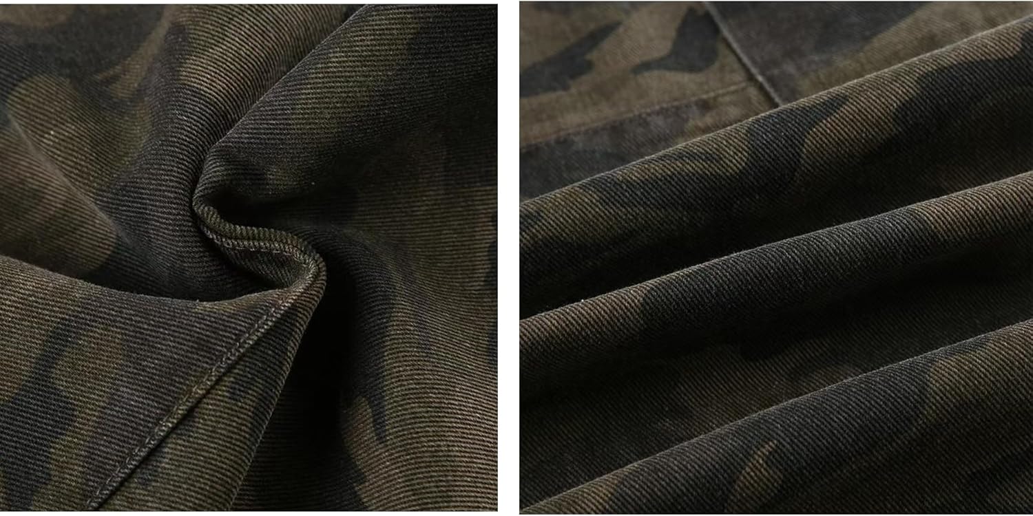 Women's Tactical Camo Cargo Baggy Pants High Waist Camouflage Print Stretchy Wide Leg Pants with 4 Pockets - Image 6