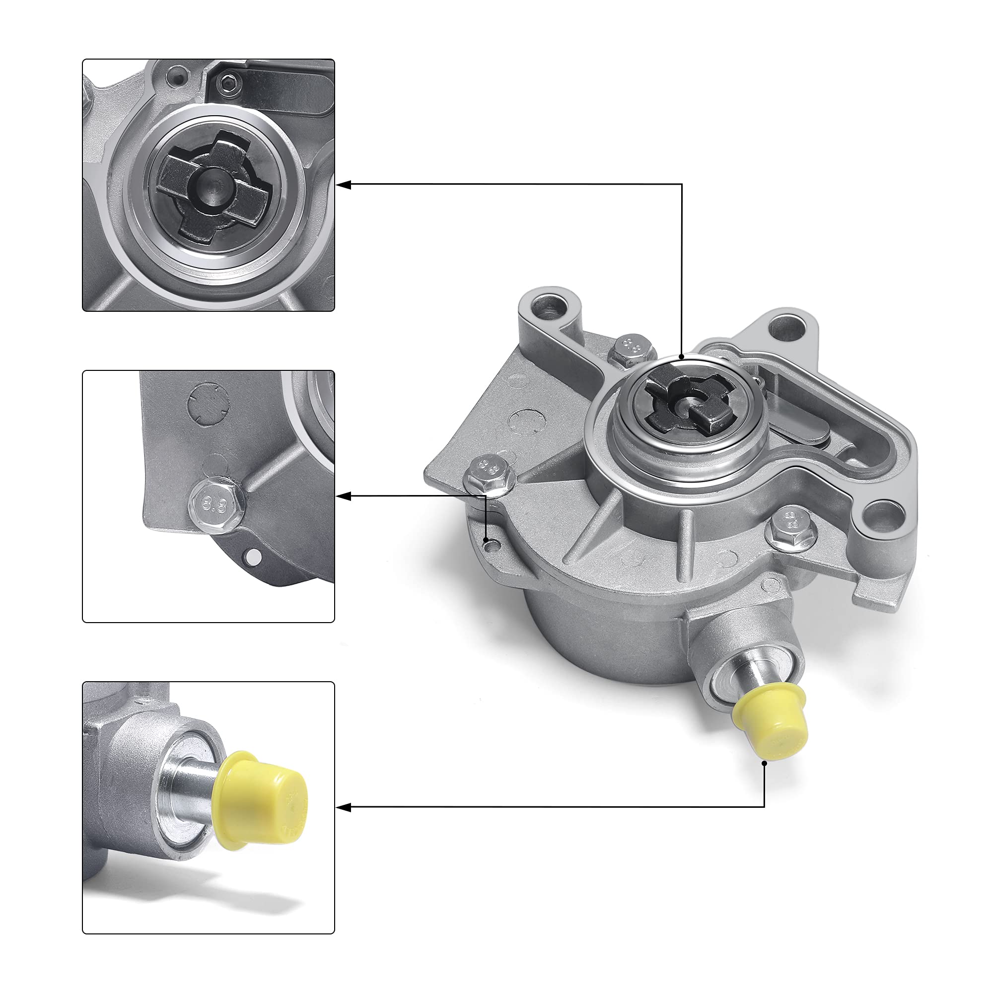 AULINK Bomba de vacío de rotura 038145101B 038145101A OE de repuesto para Beetle Jetta Golf 1999-2004 SOHC 1.9L motor diesel 4 cilindros turboalimentados