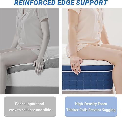 Miniatura 8 de Colchón tamaño King de 12 pulgadas, colchones King en una caja, colchón de espuma viscoelástica de sensación media firme individual, tela