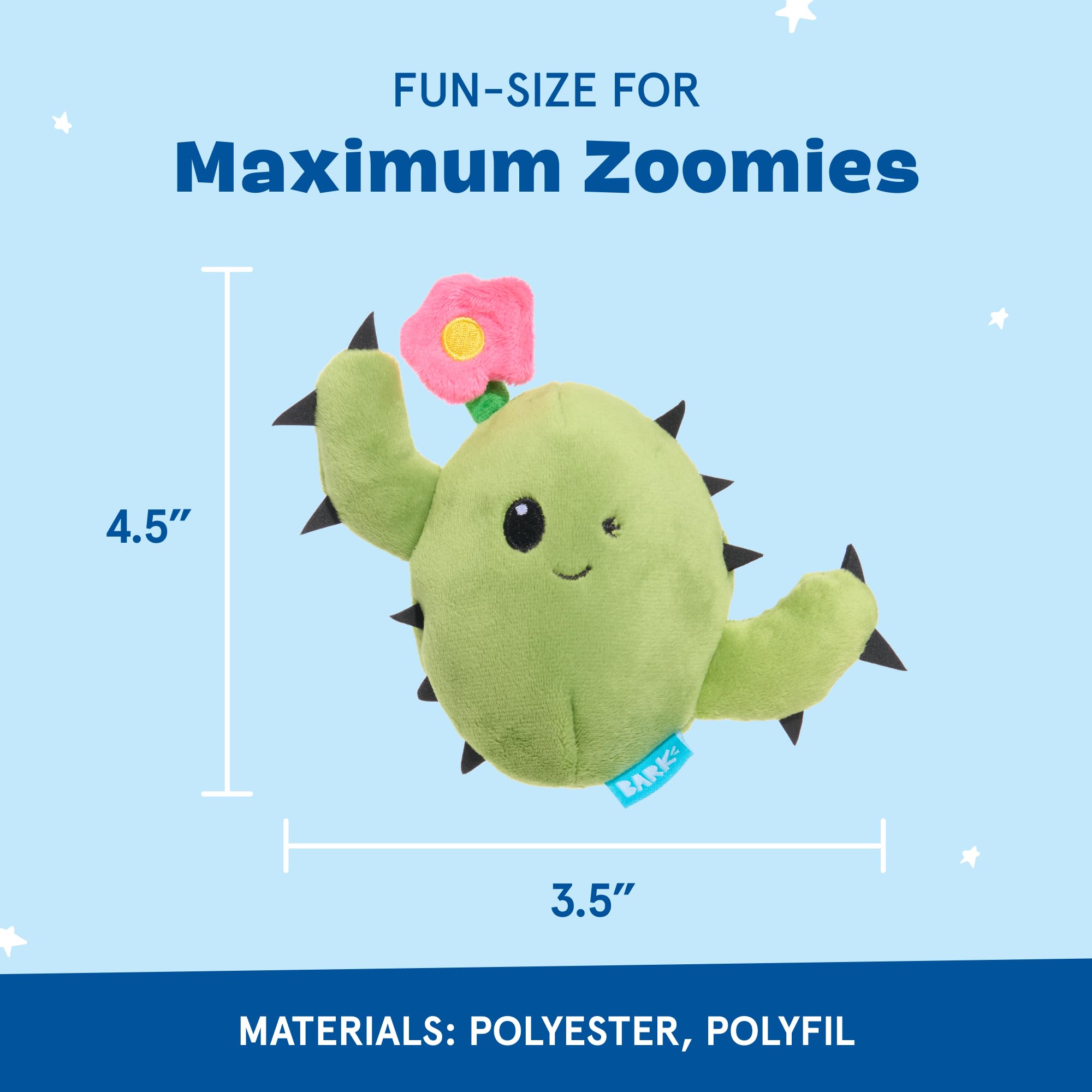 Bark Dog Toy Consuela The Cactus 2 in 1 Interactive Squeaky Plush Toy For Dogs and Puppies, Rip and Reveal With Hidden Toy - Image 3