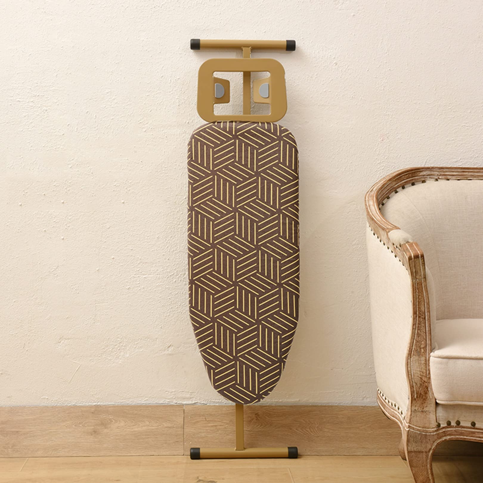 Table à repasser pliable dotée d'une housse coton avec coussinet extra épais