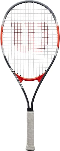 Wilson WRT30270U Fusion XL - Raqueta de tenis para principiante, color negro y rojo