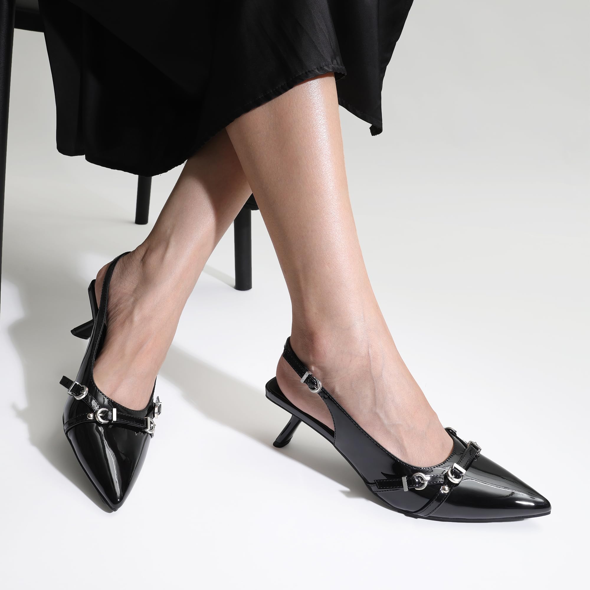 DREAM PAIRS Zapatos de vestir elegantes para mujer, con tacón bajo, puntera cerrada, puntera puntiaguda, cómodos, elegantes, para bodas, fiestas, ocasiones informales