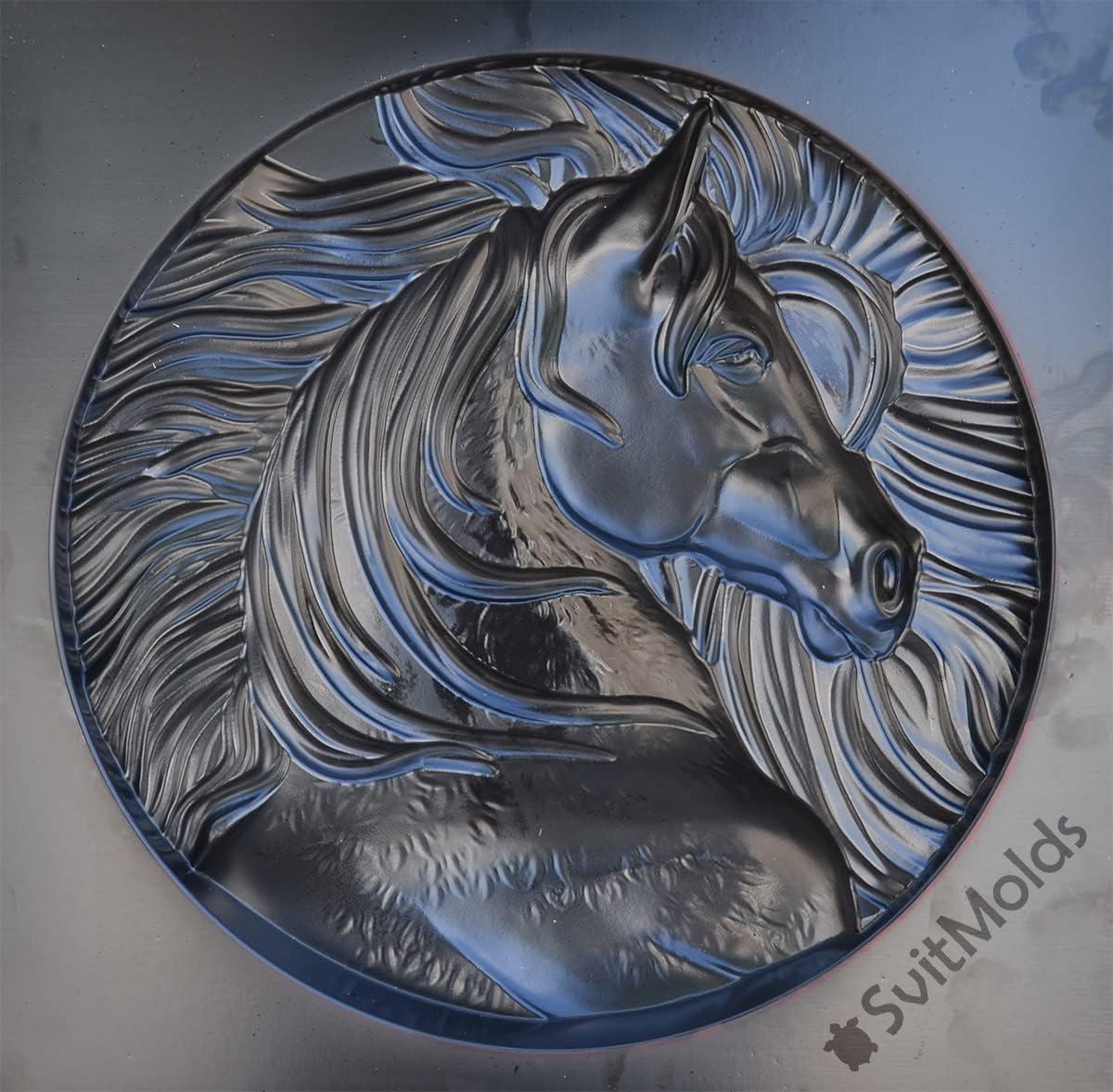 SvitMolds DIY Mould Panno Panel Bas-Relief Nice Horse's Head Concrete Plaster Plaque Molds Decor Wall D77
