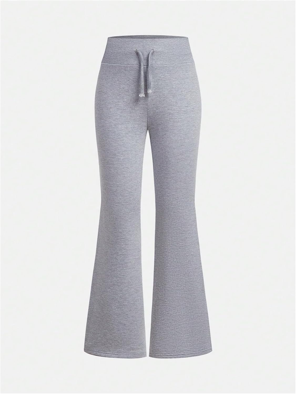 Floerns Girl's Clothes 2 Pcs Drawstring Waist Flare Leg Track Pants Bell Bottom Sweatpants Black and Grey 11 Years - Image 3