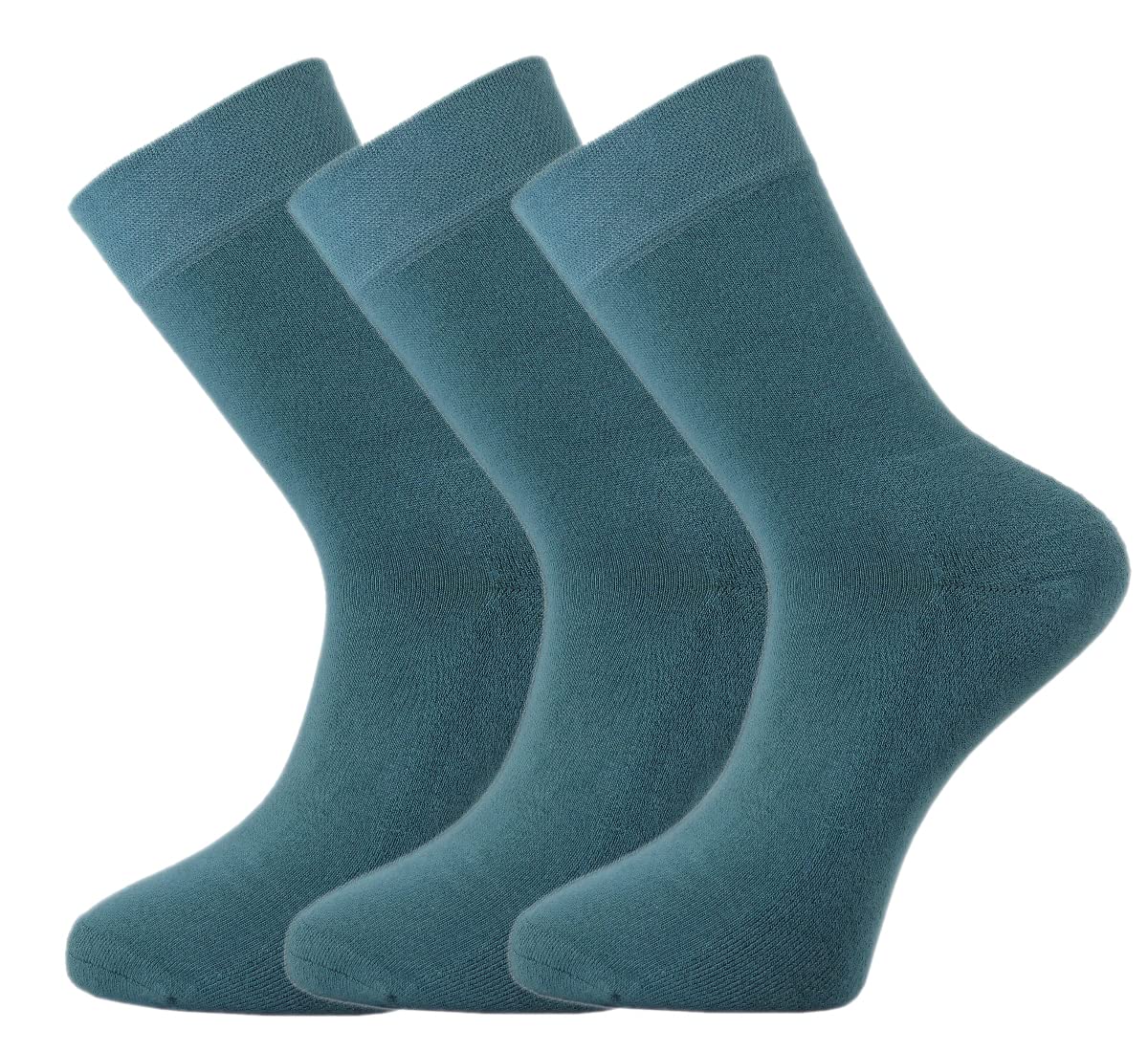 Green Bear Unisex Teal Bamboo Colour Socks 3-5 - Cushioned Sole - Soft & Antibacterial - 3 Pack