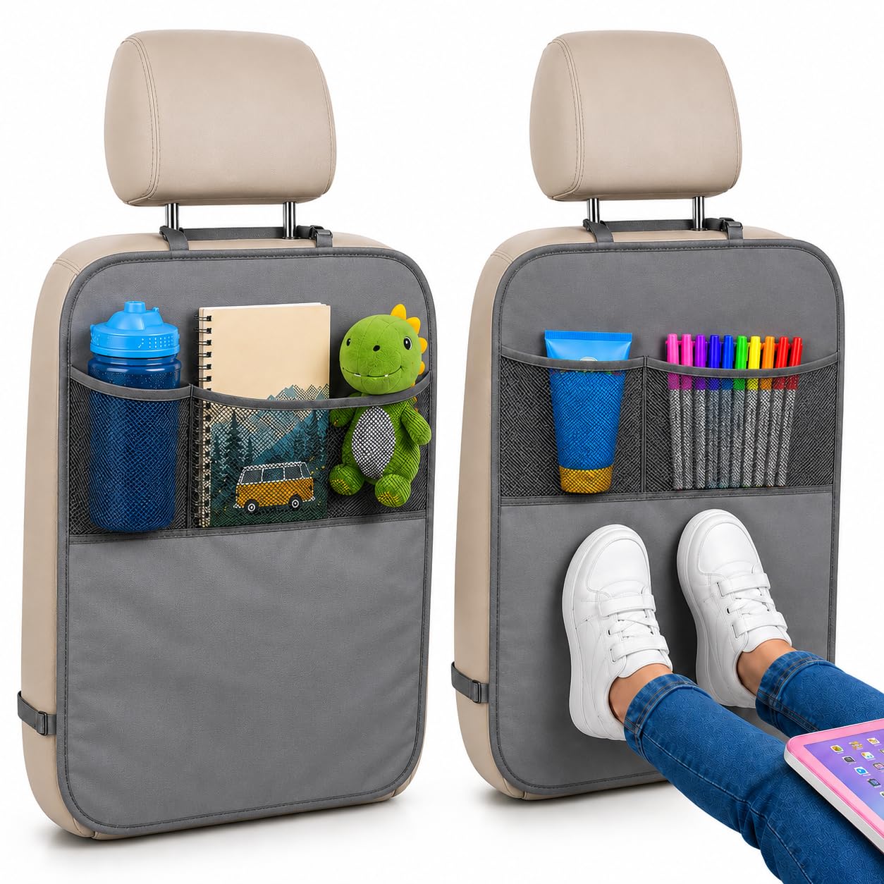 EcoNour Car Kick Mats Back Seat Protector