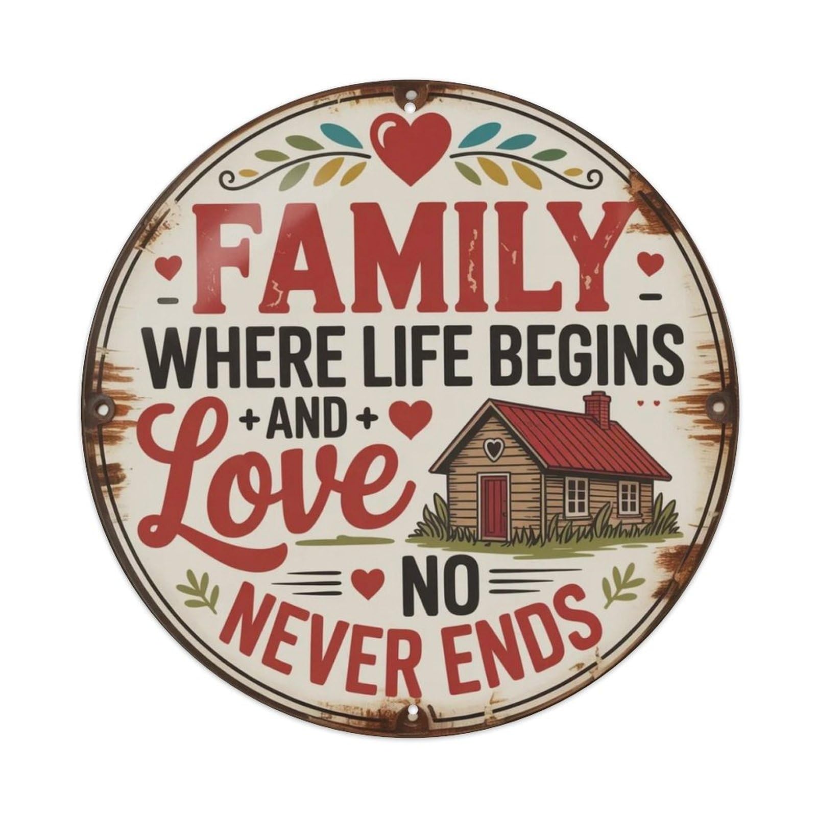 Family Quote Metal Tin Sign Plaque