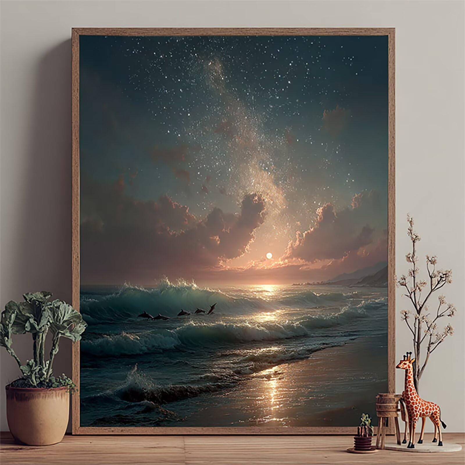Malarstwo diamentowe 5D, gwiaździste niebo, obraz diamentowy do domu, na ścianę, na plażę, 5D, zestaw do samodzielnego malowania, sztuka diamentowa, haft, 100 x 135 cm, F-8506