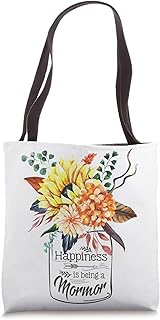 Womens Happiness is Being a MORMOR Cute Flowers Gifts Tote Bag