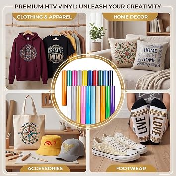 20PCS Heat Transfer Vinyl Sheets, 30.5x25cm Iron On Vinyl for Fabric
