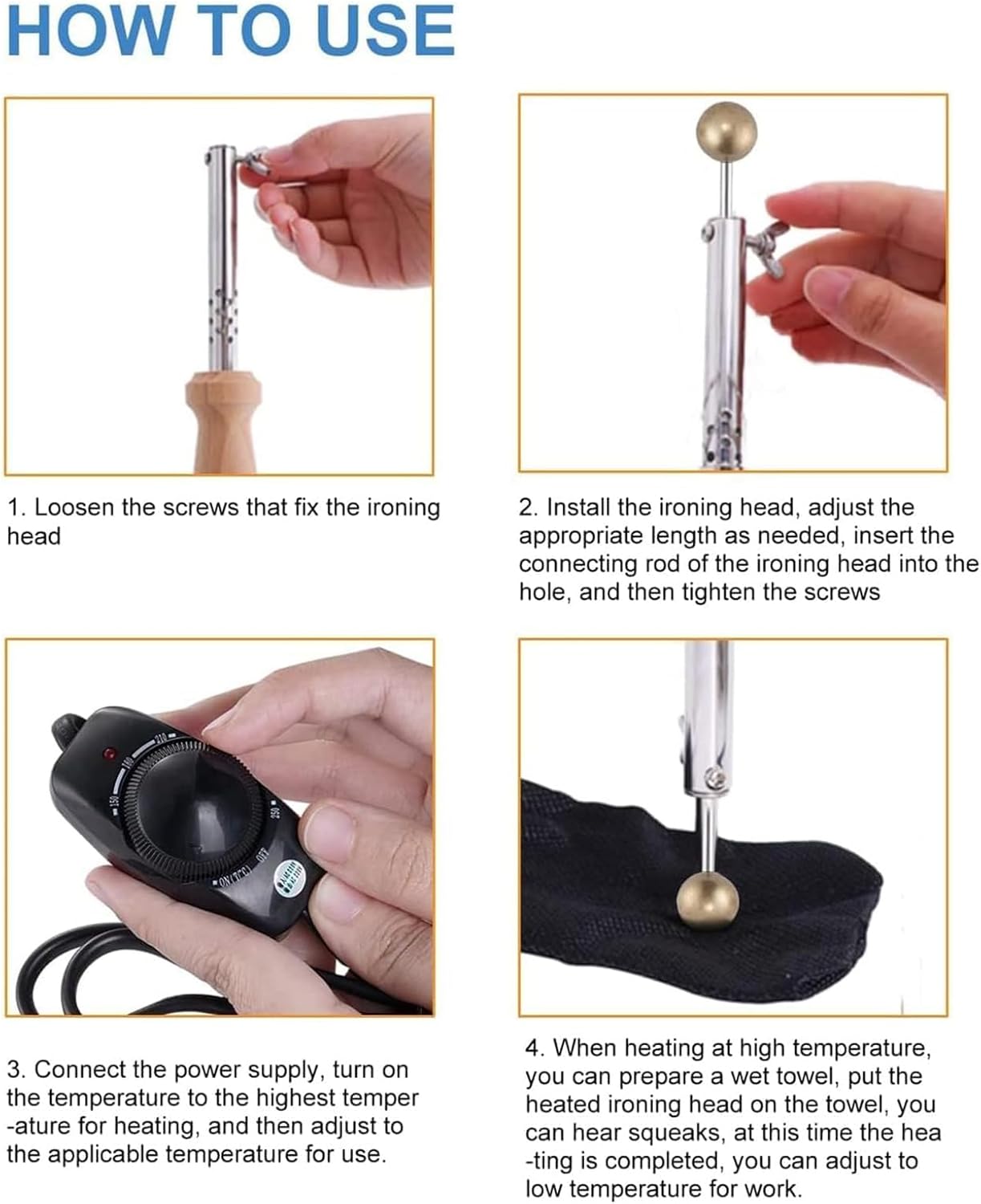 Fabric Flower Making Tool, Heads Fabric Flower Making Tool Set Artificial Flower Ironing with 17 Ironing Heads, Adjustable Temperature 150-250℃, DIY Floral Leaf Ironing Tool