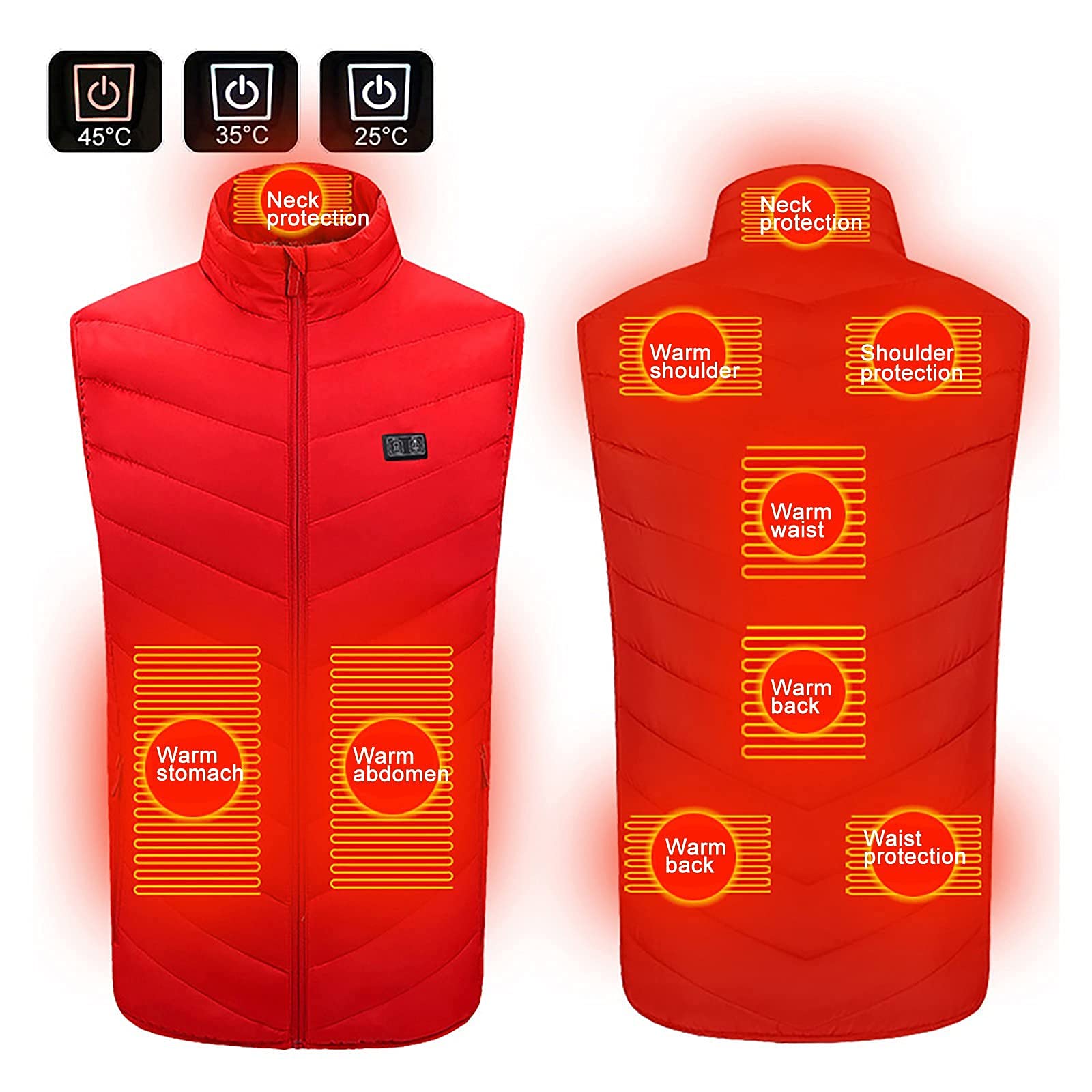 Gilet caldo riscaldato per Uomo e Donna elettrico USB Abbigliamento riscaldato lavabile Gilet Riscaldato Elettrico Gilet Riscaldato Donna Gilet Caccia Riscaldante per lavori Invernali Sci Pesca