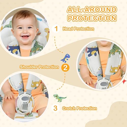 Miniatura 3 de FEISIKE - Cojín de columpio para bebé, para exteriores, compatible con columpio de coco para niños pequeños de 6 a 36 meses, desmontable y lavable