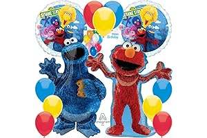 Elmo, Cookie Monster, and Friends 2nd Birthday Balloon Bouquet