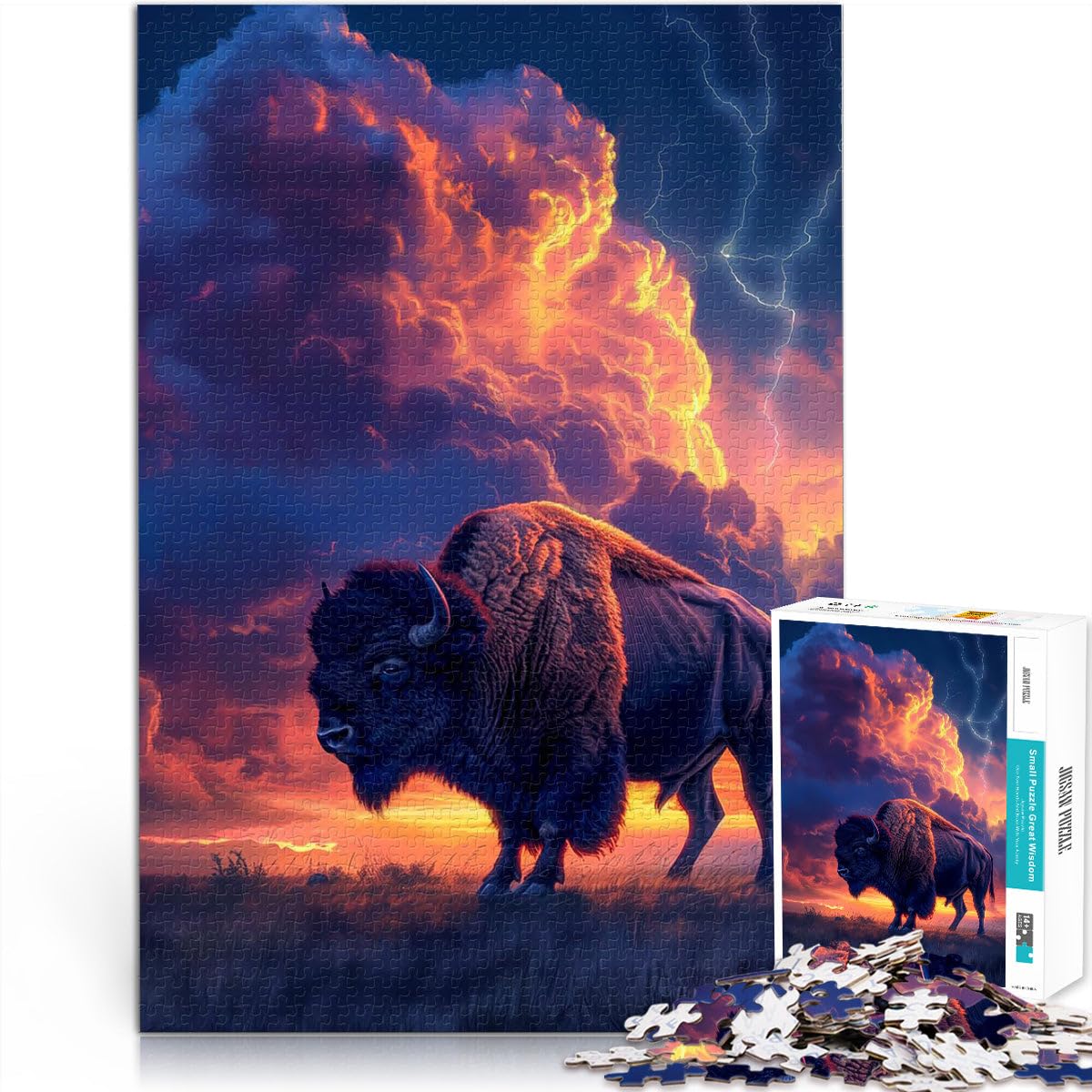Jigsaw Puzzles 1000 Piece for teenagers Highland Cow Landscape Educational Game Challenge Toy 50x75cm Perfect decoration for Age 14 Years Up