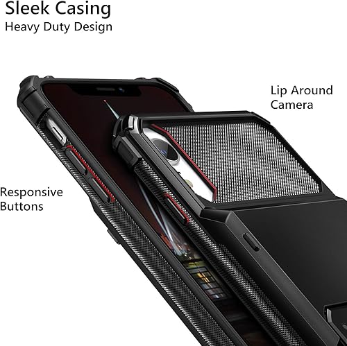 Miniatura 4 de Vofolen Funda para iPhone XR cartera con ranura para tarjetas de crédito bolsillo de resorte resistente a los arañazos doble capa protector de