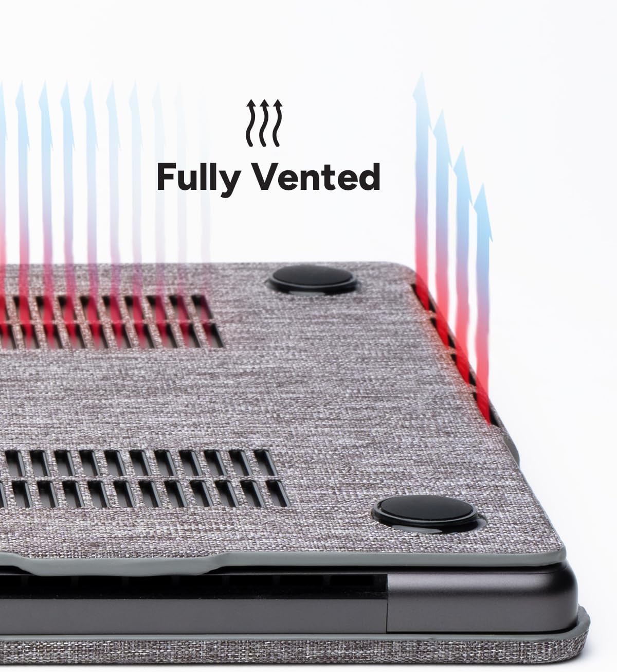 ZAGG MacBook Protection MacBook Pro 14-inch M4/M3/M2/M1 Case - Fabric Finish, Two-Piece Hard Shell Snap-on Cover, Lightweight, Durable Protection, Scratch-Resistant, Non-Slip Rubberized Grips, Gray - Image 3