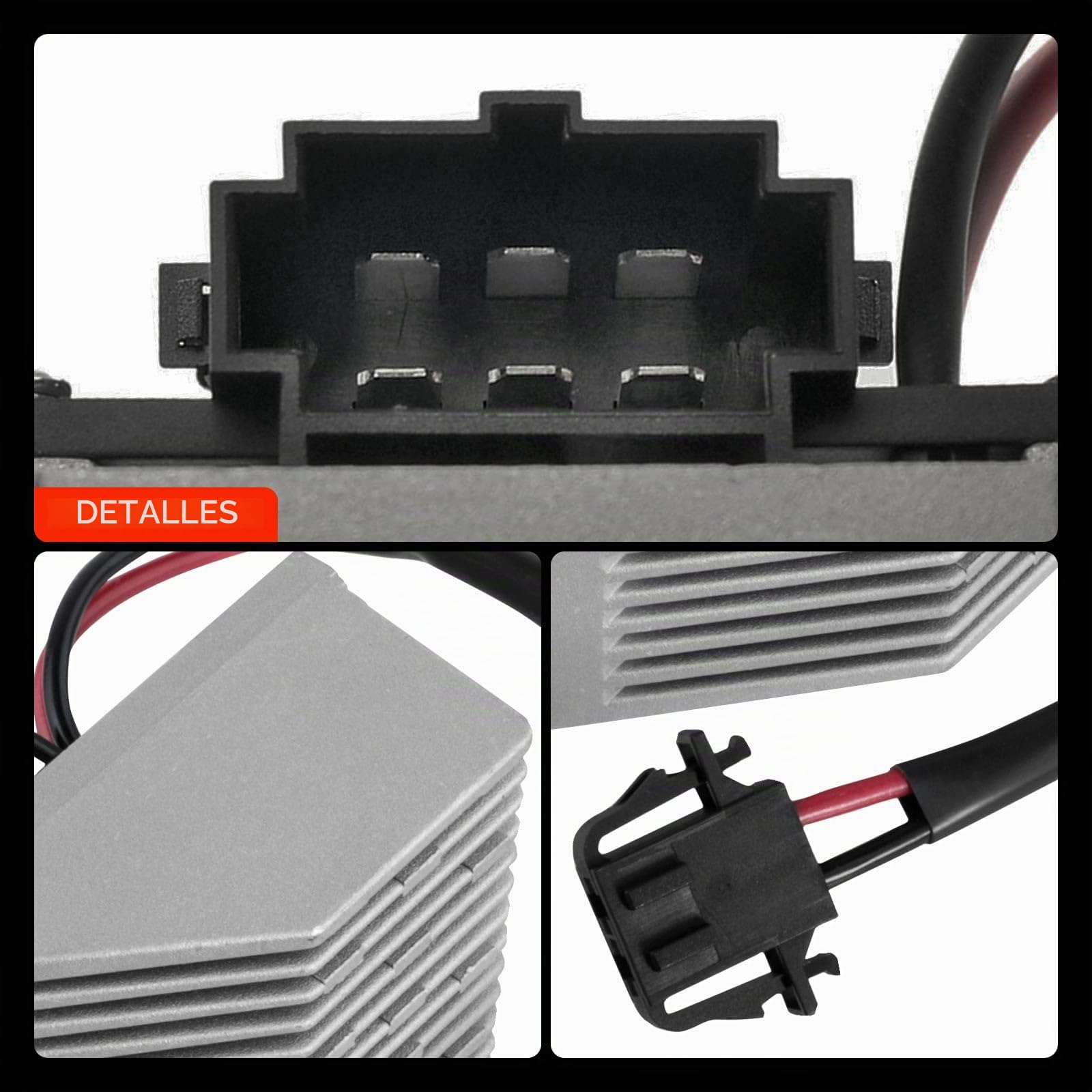 Frankberg Resistencia del calentador Regulador del soplador 6 Polos Compatible con Polo 6C1 6R1 Polo 9A 9N Ibiza IV 6J5 6P1 Fdeia III Touring NJ5 Fdeia II 542 Replace# 6Q1907521B