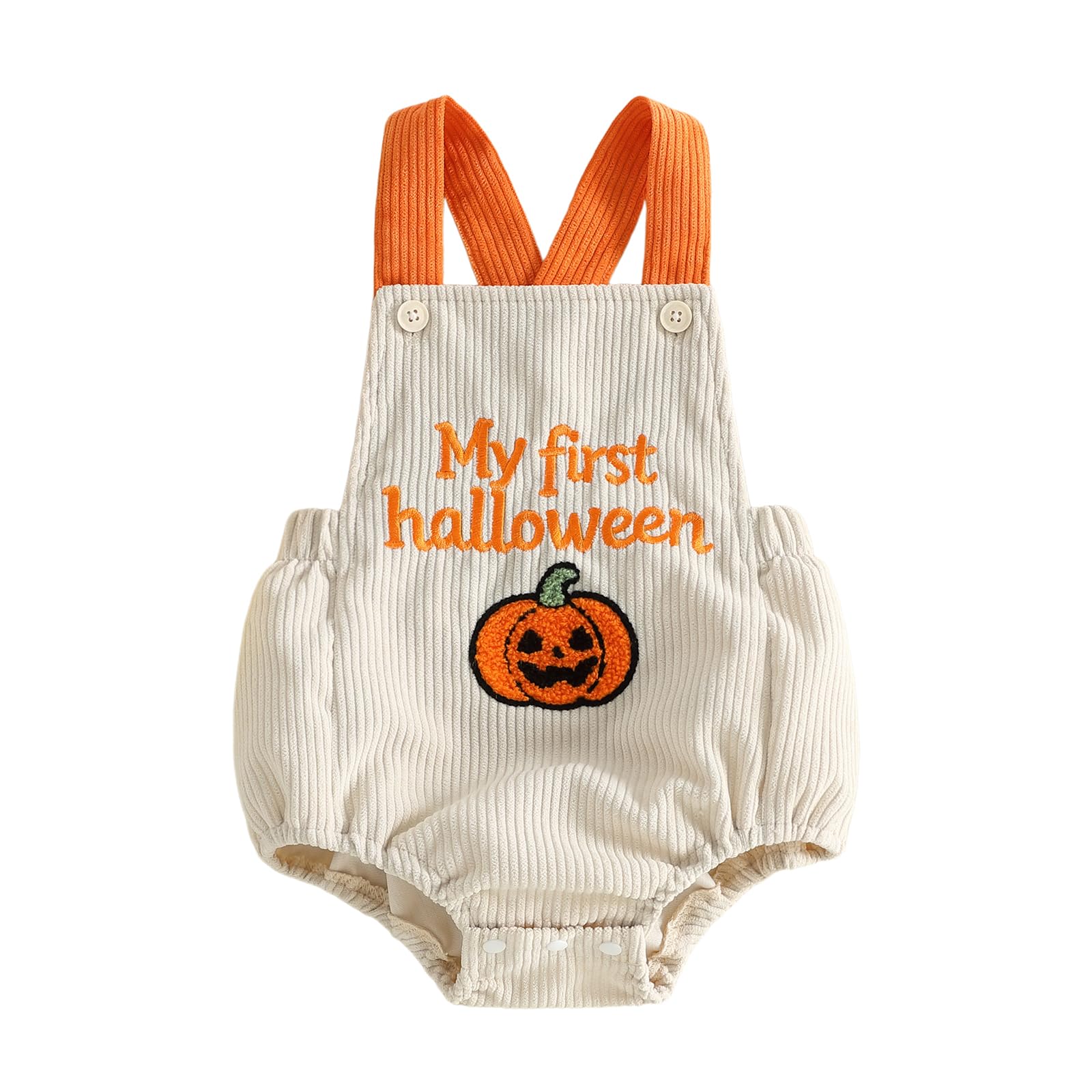 SANSIWU Toddler Baby Boy Girls Halloween Bodysuit Pumpkin Onesie Bubble Romper (F-01, 12-18 Months)