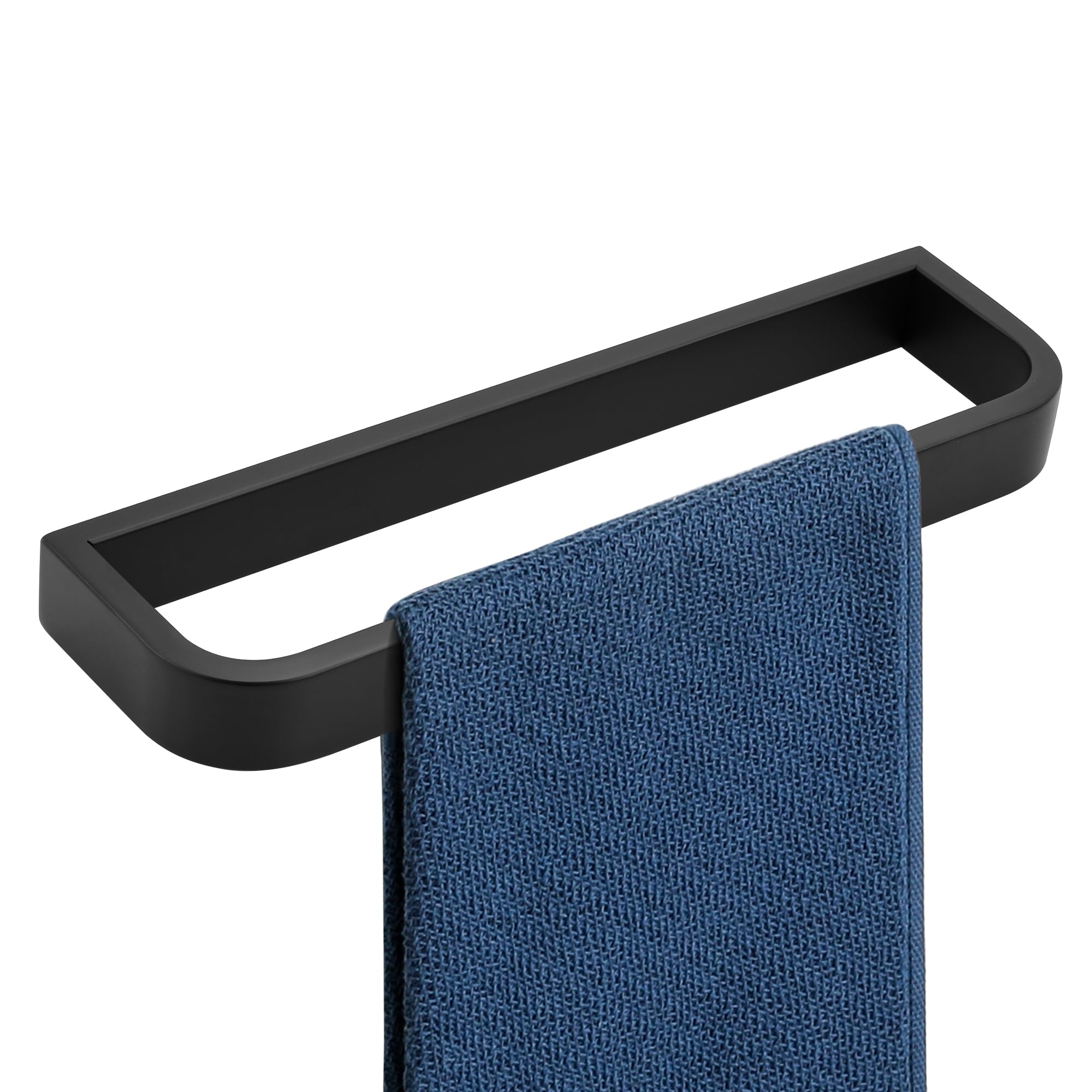 SAYAYO Black Hand Towel Holder, 30CM Towel Rail Wall Mounted for Bathroom, Heavy Duty SUS304 Stainless Steel Towel Ring with Drilling