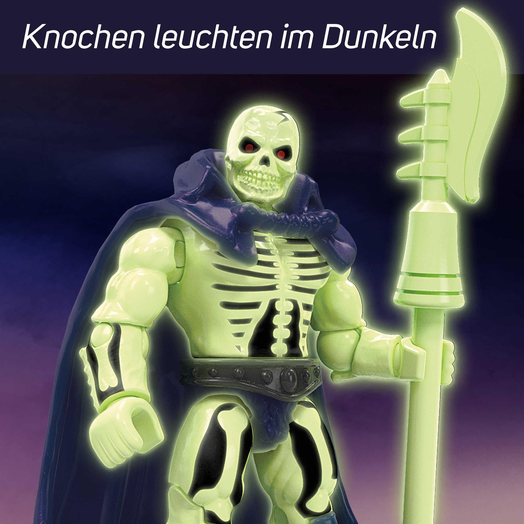 Mega Masters of the Universe - Kampf um Eternia Collection II, 6 detailgetreue Mikro-Aktionfiguren mit Laser und Zubehör, kompatibel mit Allen Bausteinsätzen, Motu, Spielzeug ab 8 Jahre, HHD15