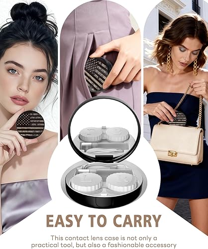 Miniatura 6 de Funda para lentes de contacto, fundas portátiles para lentes de contacto a prueba de fugas, soporte para lentes de contacto con espejo, adecuado