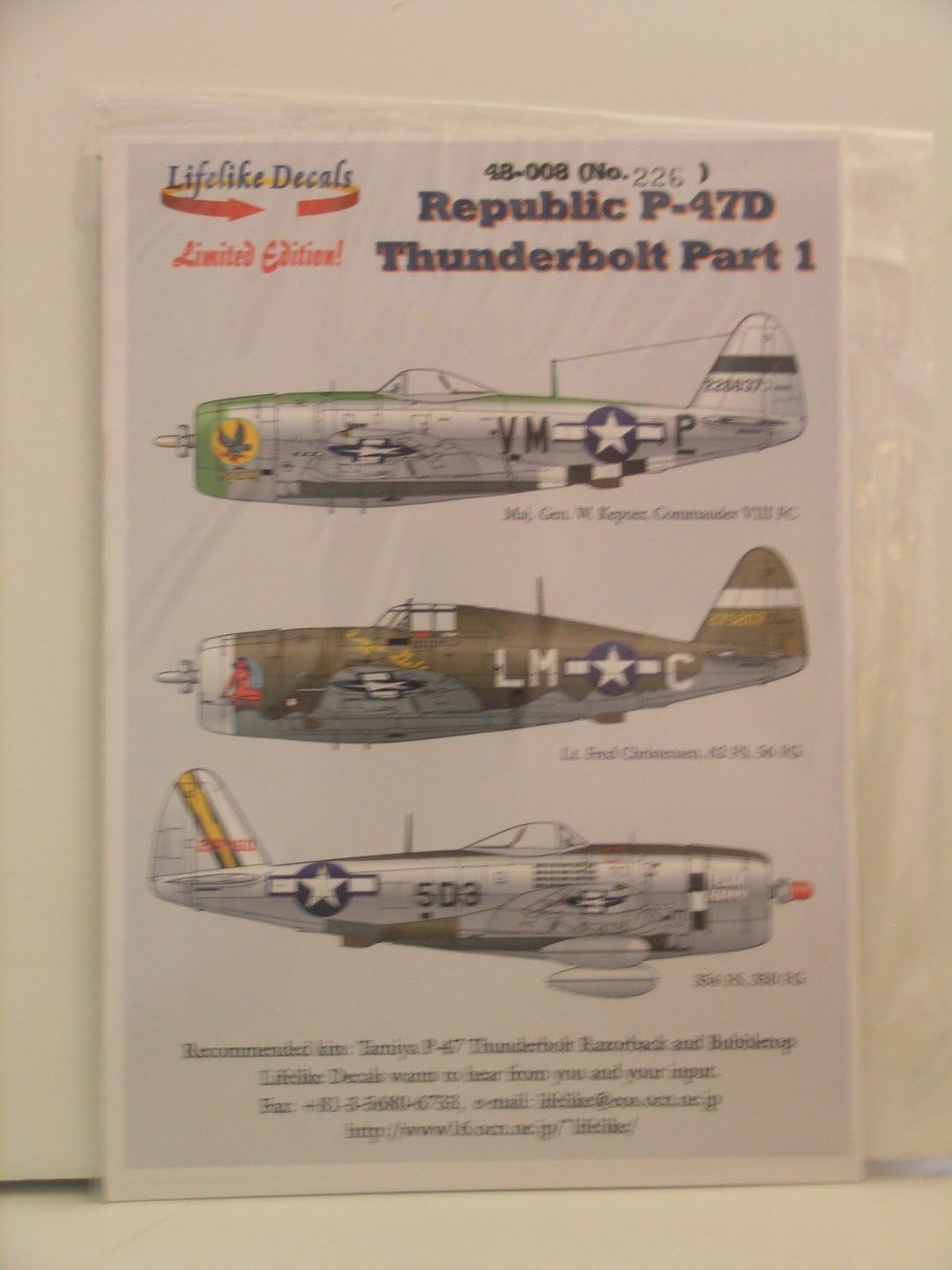 LifeLike Decals 1/48 Scale "Republic P-47D Thunderbolt" Part 1