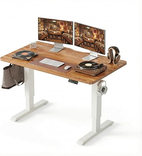 Miniatura 56 de FEZIBO Escritorio eléctrico de pie ajustable en altura, escritorio de pie de 40 x 24 pulgadas, escritorio de computadora de oficina en casa con
