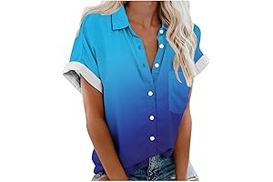 .Early Black Friday Deals: Gradient Printed Button Top for Women