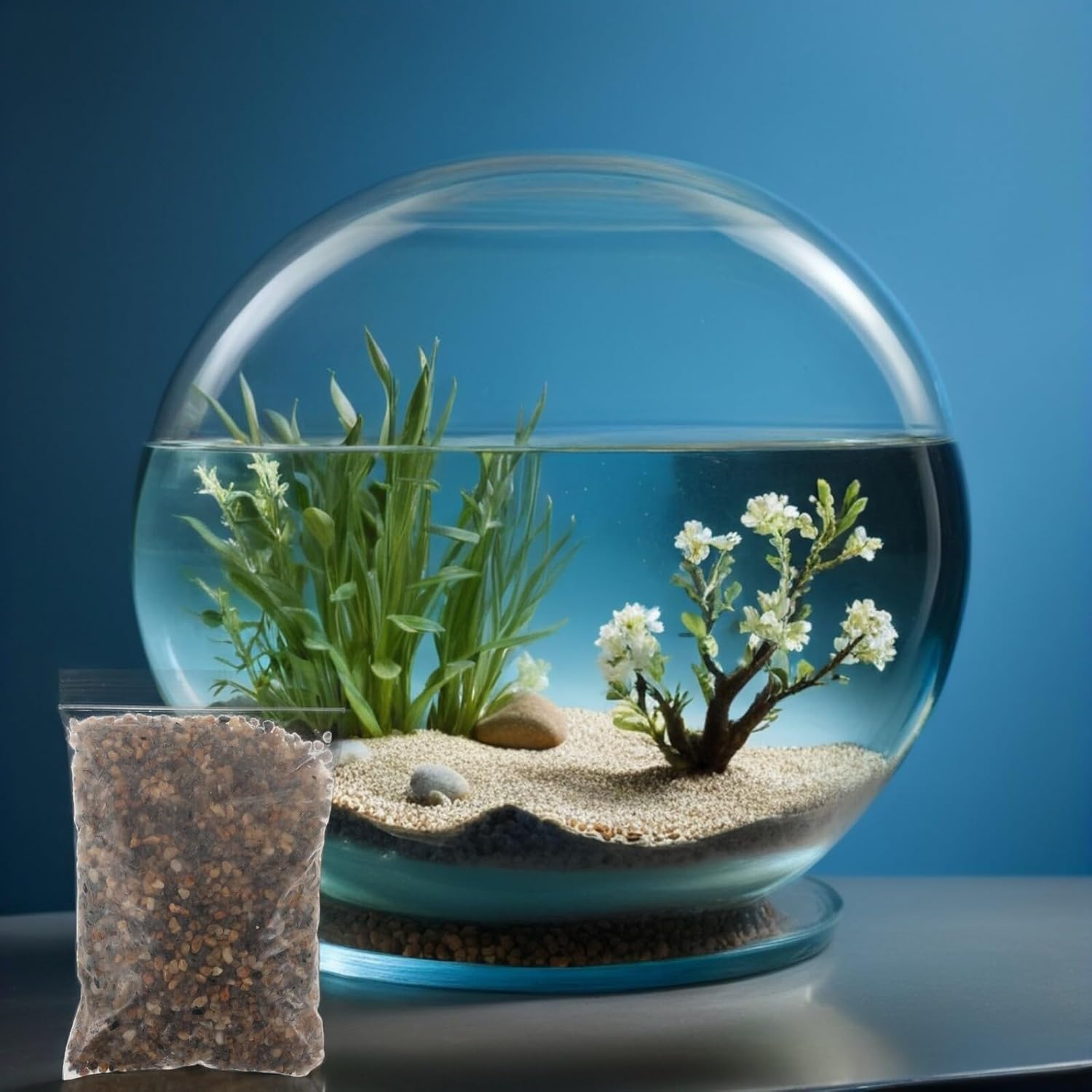 VICASKY Natural Stream River Rock Aquarium Gravel Substrate 0.3-0.5cm Mini Pebbles for Fish Tank Landscaping Terrarium Decorative Stones for Plants and Succulent Vase Fillers 2lb